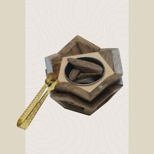 Luxury Wooden & Rattan Bakhoor Burner with Carved Design and Metal Cup Premium Arabic <b>Oud</b> <b>Incense</b> Burner Elegant Home Decor Gift - Product Image 2