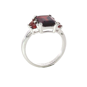 925 Sterling <b>Silver</b> 100% Genuine <b>Garnet</b> Engagement <b>Ring</b> Classic Prong Setting Wholesale Jewelry Supplier Bulk Order Available - Product Image 3