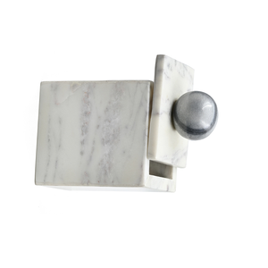 Boîte à sel en marbre blanc en gros avec couvercle, récipient de rangement pour épices pour la maison, selier au meilleur prix d'usine - Product Image 4