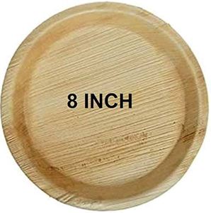 100% Assiettes rondes en feuille de palmier Areca naturelles Vaisselle écologique pour une utilisation quotidienne et événementielle emballée - Product Image 1