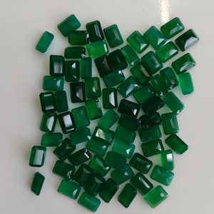 พลอยออนิกซ์สีเขียวธรรมชาติ 7x5 มม. ทรงแปดเหลี่ยม คุณภาพดีที่สุด สำหรับทำเครื่องประดับ - Product Image 5