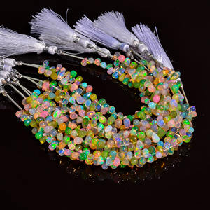 Opale, perles d'opale éthiopienne, perles de pierres précieuses en forme de larme multi-feu pour la fabrication de bijoux, perles lisses en pierre précieuse d'opale de feu Welo - Product Image 2