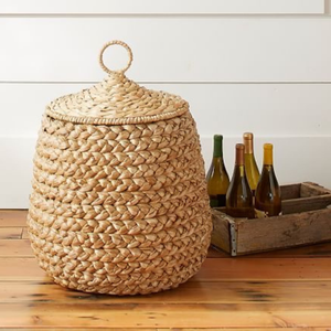 Cesta de jacinto de agua hecha a mano ecológica, organizador de almacenamiento duradero ligero Natural decorativo, venta al por mayor de Vietnam - Product Image 3