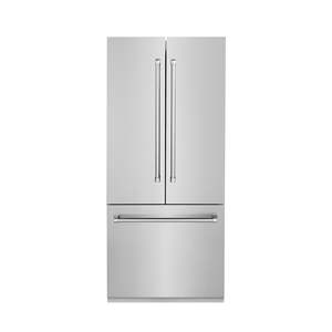 Refrigerador con Congelador Inferior Integrado de 36 Pulgadas con Puerta Francesa, Dispensador de Agua y Máquina de Hielo, 19.6 Cu. Pies Enchufe Eléctrico de Acero Inoxidable con Clavija Estadounidense - Product Image 1