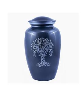 Tree of Life Engraved Cremation <b>Urn</b> for Human Ashes Adult - Handcrafted Funeral <b>Urn</b> for Ashes - <b>Large</b> Matte Grey - Product Image 4