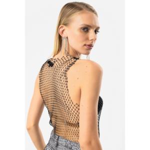 Blusa de Malla con Pedrería Brillante - Product Image 3