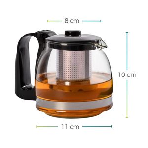 Teiera in vetro 11x10 cm con coperchio infusore e filtro rimovibile da 700 ml di capacità per infusore tè in vetro teiera - Product Image 2
