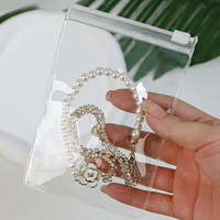 Mini sac à fermeture éclair en PVC pour emballage de bijoux, prêt à être expédié, petite pochette transparente en PVC à fermeture éclair pour boucles d'oreilles, collier, emballage cadeau