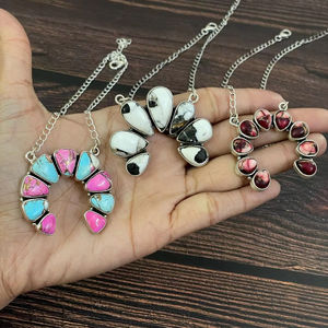 Handmade Pastel Floral Gemstone <b>Necklace</b> Sterling Silver with Cotton <b>Candy</b> White Buffalo Rose Dahlia Gold Plated Rhodium Plated - Product Image 1