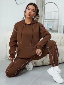 Ensemble de jogging en polaire d'hiver personnalisé pour femmes, survêtement en coton respirant, tendance 2025, pull décontracté - Product Image 5
