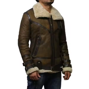 Mejor diseño Vintage lavable genuino chaqueta de cuero a prueba de viento para el invierno personalizado al por mayor patrón decoración para uso al aire libre - Product Image 1