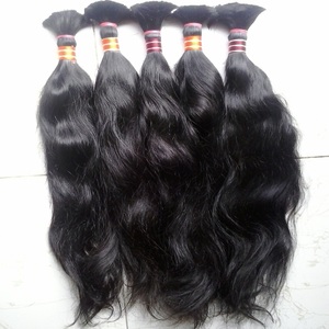 Extensiones de cabello Remy ondulado indio virgen 100%, cabello de templo sin procesar negro Natural a granel, proveedor mayorista - Product Image 4