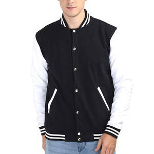 Chaqueta universitaria de lana de talla grande con logotipo personalizado para hombre, ropa de calle cálida de invierno con cuello levantado, precio de lona transpirable - Product Image 1