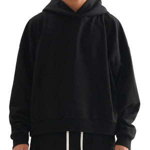 Sudadera con capucha para hombre, estilo cropped, oversize, de corte holgado, con estampado en relieve, de felpa francesa, con capucha grande, de peso pesado y hombros caídos - Product Image 6