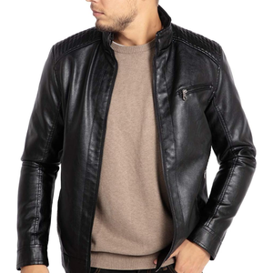 Veste de vélo en cuir d'agneau véritable de haute qualité pour hommes - Product Image 1