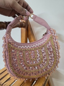 กระเป๋าปาร์ตี้ผ้าไหมไนลอนคุณภาพสูงของผู้หญิงกระเป๋าคลัทช์ปักลูกปัด - Product Image 5