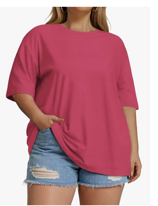 Camiseta de Manga Corta con Cuello Redondo para Mujer, Talla Grande, Nueva Llegada, Fábrica de Bangladesh, Logotipo Personalizado al por Mayor, Camiseta Básica de Algodón Suave - Product Image 4