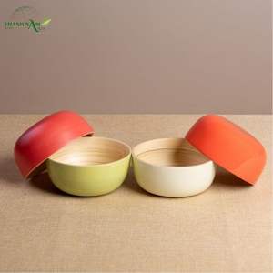 Bol en bambou filé personnalisé avec finition unie, objet artisanal classique et écologique pour la maison - Product Image 5