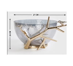 Bol nickelé de concepteur en métal de haute qualité bol artisanal de haute qualité support en bois de cerf en métal décor de cuisine de bureau à domicile - Product Image 4