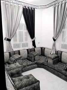 Design d'intérieur Majlis arabe, design classique moderne, ensemble élégant pour salon, sièges d'angle luxueux, design gain de place - Product Image 4