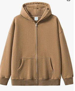 Sudaderas con capucha informales con cremallera y lavado ácido de algodón pesado con estampado de otoño e invierno Unisex Vintage más vendidas para hombres y mujeres - Product Image 6