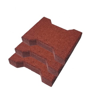 Adoquines de ladrillos de goma para exteriores de color personalizado al por mayor diseño de hueso de perro resistente al impacto para cubiertas de piscinas residenciales fácil - Product Image 1