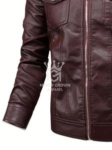 แจ็กเก็ตหนังขนแกะสำหรับผู้ชายแจ็คเก็ตหนังขนแกะมีกระเป๋าซิปซับในออกแบบได้ตามต้องการสำหรับฤดูหนาว - Product Image 4