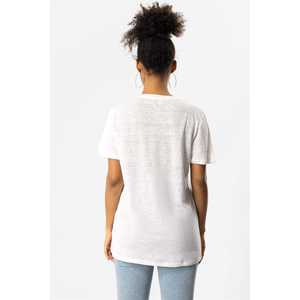 Camiseta Casual con Cuello en V de Mezcla de Lino/Algodón - Product Image 4