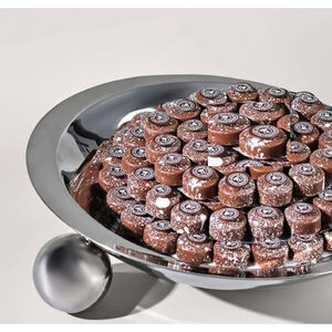 Bol de forme ovale en métal noir de qualité supérieure bol de service de chocolat de table écologique pour les restaurants d'hôtel bol de service sucré - Product Image 6