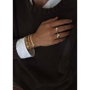 Kinn 14k <b>Gold</b> Kismet Herringbone Chain Bracelet with Diamond and Pearl Religious Style Trendy <b>Bangles</b> for Wedding Party Gift - Product Image 4