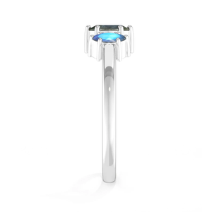 Anillo de Plata de Ley 925 con Engaste de Puntas, Labradorita Tallada en Tres Óvalos, Forma Elegante, Acabado de Lujo, Unisex, para Regalo de Boda o Fiesta - Product Image 2