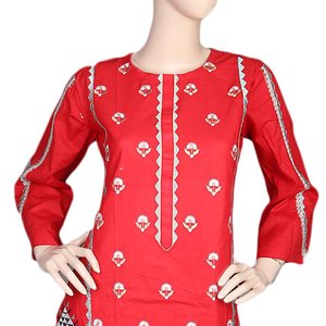 Traje de Dos Piezas Bordado para Mujer - Rojo - Product Image 4