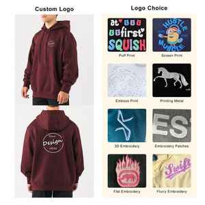 Sudadera con capucha extragrande de algodón de alta calidad para hombre, forro polar grueso, hombros caídos, teñido liso en blanco personalizado para invierno - Product Image 4