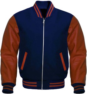Veste Letterman pour hommes de Style High Street dernière conception d'université col montant haute laine toile coupe ajustée poche élégante respirante - Product Image 3