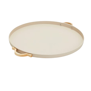 Plateau en métal enduit de poudre verte de Style classique avec poignées latérales pour l'organisation de stockage à domicile collations alimentaires servant et décoration - Product Image 5