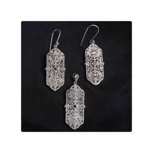 High-quality Fashion jewelry 925 Sterling Silver jewelry sets Over 50 types of gemstones available which you can add 3.7X1.5 cm