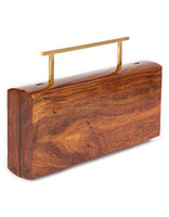 Sac à main élégant de luxe artisanal en bois géométrique, accessoire de mode durable, portable