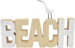 Achetez un objet décoratif tendance de qualité supérieure avec lettrage en bois de plage, 25 cm, blanc naturel, avec couleur et dimensions personnalisables - Product Image 4