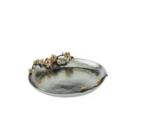 Elegante bandeja de metal para chocolate con acabado brillante y bordes elevados, perfecta para exhibir dulces, bodas y fiestas - Product Image 1