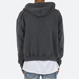 เสื้อฮู้ดไม่มีซิปสำหรับผู้ชายเสื้อฮู้ดแบบมีซิปสำหรับคาร์โก้ทำจากผ้าเฟรนซ์เทอร์รี่ใส่ได้ทั้งชายและ500Gsm มีสไตล์100% ผลิต - Product Image 4