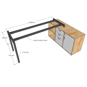 Sistema de Patas de Acero HCOM218 OMA II, Patas de Metal Industriales de 160x60CM para Muebles, Gabinetes, Mesas de Comedor, Sillas de Cocina, Sofás y Hoteles - Product Image 5