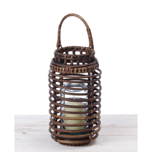 Lanterne en rotin gris en gros, porte-bougie, tissée à la main, décoration de jardin et de maison, utilisation intérieure et extérieure, lanterne de table et suspendue - Product Image 2