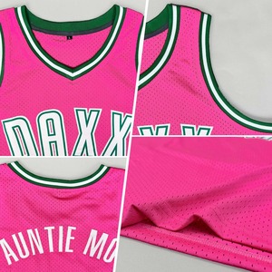 Blanc rose personnalisé-Vert Kelly Maillot de basket-ball authentique avec impression LOGO Chemises de basket-ball Maillot personnalisé - Product Image 2