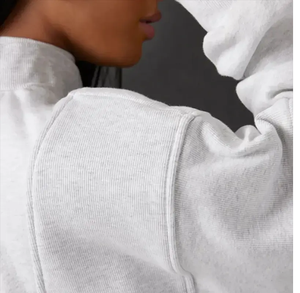 OEM al por mayor de las mujeres de gran tamaño de algodón sudadera de invierno media cremallera cuello polar impreso Technics Spandex sudaderas con capucha - Product Image 4