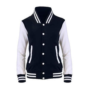 Chaqueta Universitaria Corta para Mujer, Tendencia 2026, Servicio OEM, Personalizable, Lisa, Satén Teñido, Impermeable, Transpirable, Informal - Product Image 1