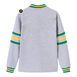 Norfolk State Heather Grey Fleece Cardigan University Varsity Cardigan Sweater Button-Up <b>College</b> Style Letterman Cardigan - Product Image 3
