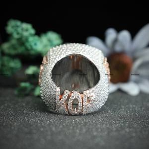 Personalization Round Brilliant Cut Moissanite <b>Name</b> Engagement Ring in Two Tone Plated Christmas <b>Gift</b> by Phoenix Enterprise - Product Image 5