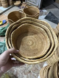 ตะกร้าหวายสานสานด้วยมือถาดไม้ไผ่เป็นมิตรต่อสิ่งแวดล้อมสำหรับโต๊ะรับประทานอาหารห้องครัวคาเฟ่และของตกแต่งบ้าน - Product Image 6