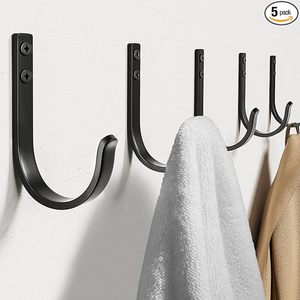 Crochets muraux en métal pour porte de placard extérieur, salle de bain et sacs à dos utilisés pour suspendre vêtements et serviettes, montage mural à vis - Product Image 5