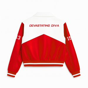 Veste en cuir PU Delta Sigma Theta prête à être expédiée, veste bomber en cuir de haute qualité, veste de course élégante de style universitaire - Product Image 4